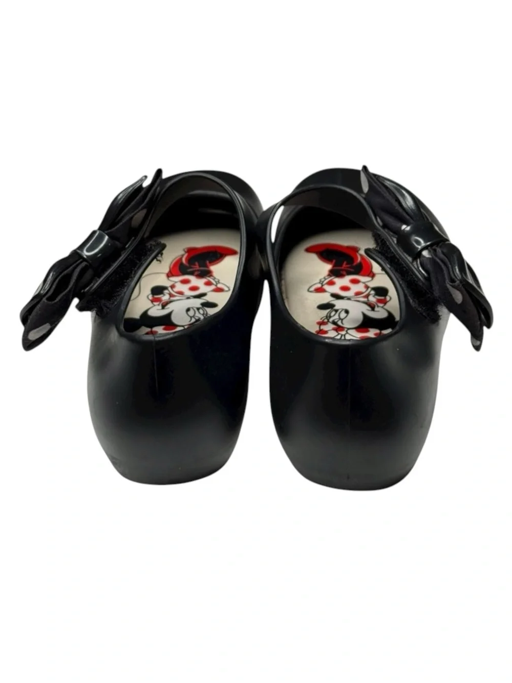 Mini Melissa 𖠌 Minnie Mouse Disney Ultra Bow Jelly Flat Shoes 𖠌 Black 𖠌 Girls 10